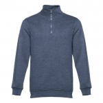 Sweatshirts 1/4 Reißverschluss als Werbeartikel Farbe blau mamoriert