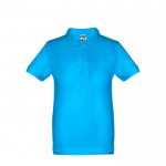 Polohemden für Kinder 195 g/m2 Werbeartikel Farbe cyan-blau