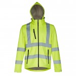 Jacke aus Polyester 320 g/m2 hohe Sichtbarkeit Farbe gelb vierte Ansicht