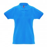 Damen-Polohemd 240 g/m2 Farbe Cyan-Blau zweite Ansicht