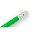 Druckbleistift mit Radiergummi und Stiftform Farbe grün dritte Ansicht