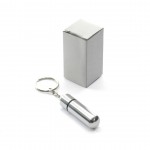 Schlüsselanhänger mit Pillendose aus Aluminium Farbe silber sechste Ansicht