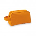Stabile Kosmetiktasche aus Polyester mit Logo Farbe orange erste Ansicht
