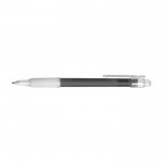 Kugelschreiber mit rutschfestem Gummi Farbe Weiß/Schwarz zweite Ansicht