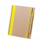 Bedruckte Notizbücher mit Ringen Farbe gelb erste Ansicht
