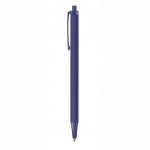 Günstiger Kugelschreiber mit Logodruck Farbe Marineblau