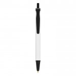 Kugelschreiber mit rundem Aufdruck Farbe Schwarz