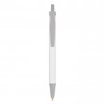 Kugelschreiber mit rundem Aufdruck Farbe Grau