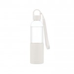 Tritanflasche mit Silikonhülle mit Logo bedruckt Farbe Weiß