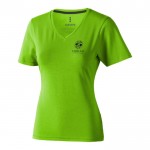 Bedruckte nachhaltige T-Shirts für Damen Farbe grün Ansicht mit Siebdruck