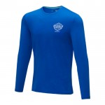Bedruckte Langarm-T-Shirts Öko Farbe köngisblau Ansicht mit Siebdruck