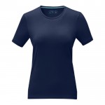 Kurzarm-T-Shirt aus Bio-Baumwolle für Damen Farbe dunkelblau