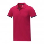 Zweifarbiges Polohemd aus Baumwolle 200 g/m2 Farbe rot