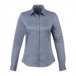 Bedruckte Damenhemden aus Baumwolle 142 g/m2 Farbe jeansblau
