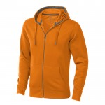 Sweatshirt mit Kapuze und Reißverschluss 300 g/m2 Farbe orange
