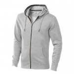 Sweatshirt mit Kapuze und Reißverschluss 300 g/m2 Farbe grau mamoriert