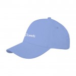 Baseball Cap als Werbemittel Baumwolle 260 g/m2 Farbe hellblau Ansicht mit Siebdruck