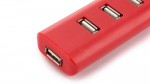 USB-Hub im minimalistischen Design Farbe rot vierte Ansicht