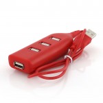 USB-Hub im minimalistischen Design Farbe rot sechste Ansicht