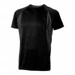 Bedruckte Sporthemden aus Polyester Farbe schwarz