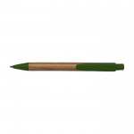 Kugelschreiber aus Bambus mit Farbdetails Farbe Dunkelgrün erste Ansicht