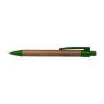 Kugelschreiber aus Bambus mit Farbdetails Farbe Dunkelgrün zweite Ansicht