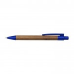 Kugelschreiber aus Bambus mit Farbdetails Farbe Blau zweite Ansicht
