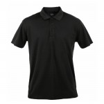 Technische Polohemden aus Polyester Werbeartikel Farbe schwarz Vorderansicht