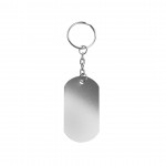 Schlüsselanhänger mit Pin in militärischer Ästhetik Farbe silber