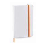 Bedruckbarer Notizblock A6 weiß Farbe orange erste Ansicht