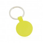 Schlüsselanhänger in fluoreszierenden Farben als Werbeartikel Farbe gelb erste Ansicht