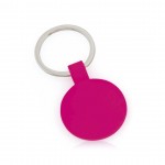 Schlüsselanhänger in fluoreszierenden Farben als Werbeartikel Farbe pink