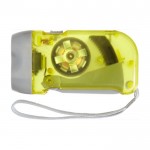 Dynamo-Taschenlampe aus Kunststoff mit 2 LED-Leuchten farbe gelb erste Ansicht