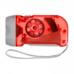 Dynamo-Taschenlampe aus Kunststoff mit 2 LED-Leuchten farbe rot erste Ansicht