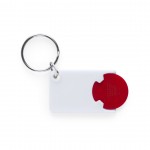 Schlüsselanhänger mit Chip für den Einkaufswagen Farbe rot