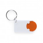 Schlüsselanhänger mit Chip für den Einkaufswagen Farbe orange