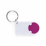 Schlüsselanhänger mit Chip für den Einkaufswagen Farbe pink