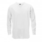 Bedrucktes technisches T-Shirt mit langem Ärmel Farbe weiß Vorderansicht