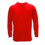 Bedrucktes technisches T-Shirt mit langem Ärmel Farbe rot Vorderansicht