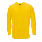 Bedrucktes technisches T-Shirt mit langem Ärmel Farbe gelb Vorderansicht