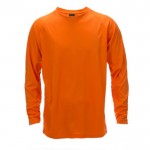 Bedrucktes technisches T-Shirt mit langem Ärmel Farbe orange Vorderansicht