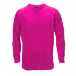 Bedrucktes technisches T-Shirt mit langem Ärmel Farbe rosa Vorderansicht