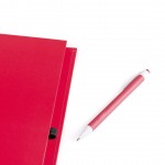 Notizbuch A4 mit Ringen und Kugelschreiber als Werbeartikel Farbe rot dritte Ansicht