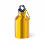 Kleine Aluminiumflasche mit Karabiner Farbe gelb erste Ansicht
