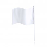 Rechteckiger Wimpel aus Polyester mit weißem Stab farbe weiß erste Ansicht