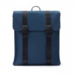 Wasserabweisender Rucksack aus veganem Leder bedrucken, Farbe Blau