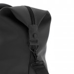 Wasserabweisende Reisetasche mit Riemen Farbe schwarz achte Ansicht