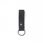 Schlüsselanhänger aus Leder mit Metallniete bedrucken, Farbe Schwarz