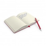 Set mit Notizbuch und Kugelschreiber im Etui für Firmen Farbe rot dritte Ansicht
