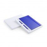 Set mit Notizbuch und Kugelschreiber im Etui für Firmen Farbe blau erste Ansicht